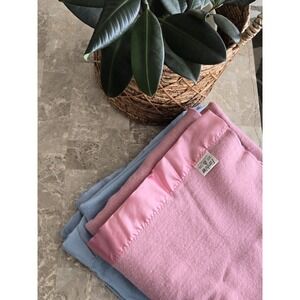 Set of 2 Vtg Faribo Pure 100% Wool Blanket Satin Trim Faribault